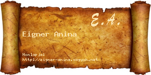 Eigner Anina névjegykártya